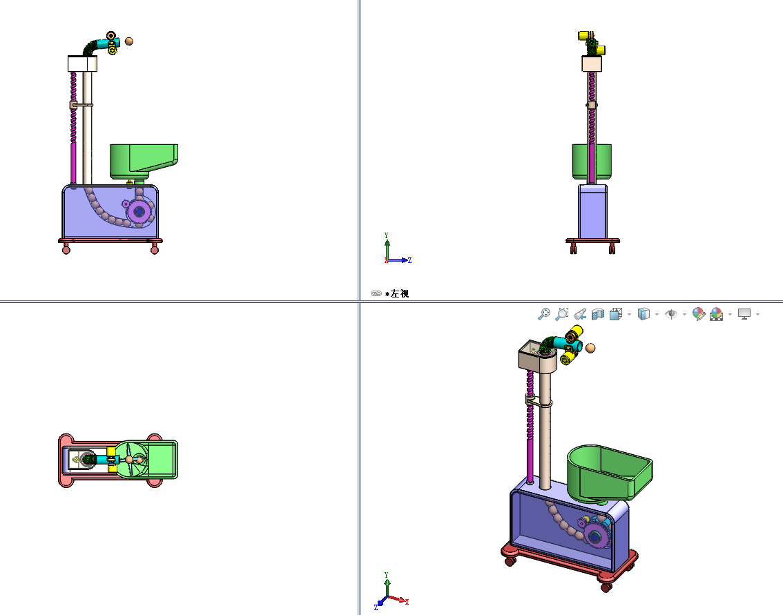 乒乓球发球器的结构设计发球机装置含CAD图纸+SW三维+说明+仿真设计资料